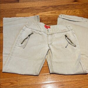 Women's Tan Chinos with Zipper Pockets size1